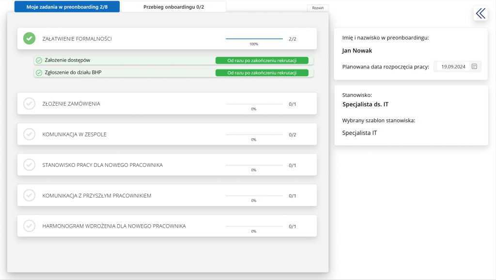 Powerapps Onboarding - lista zadań do wykonania przez kierownika